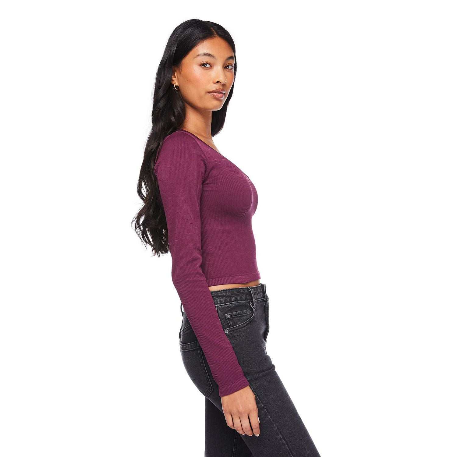 T-shirt à manches longues No Boundaries pour femmes