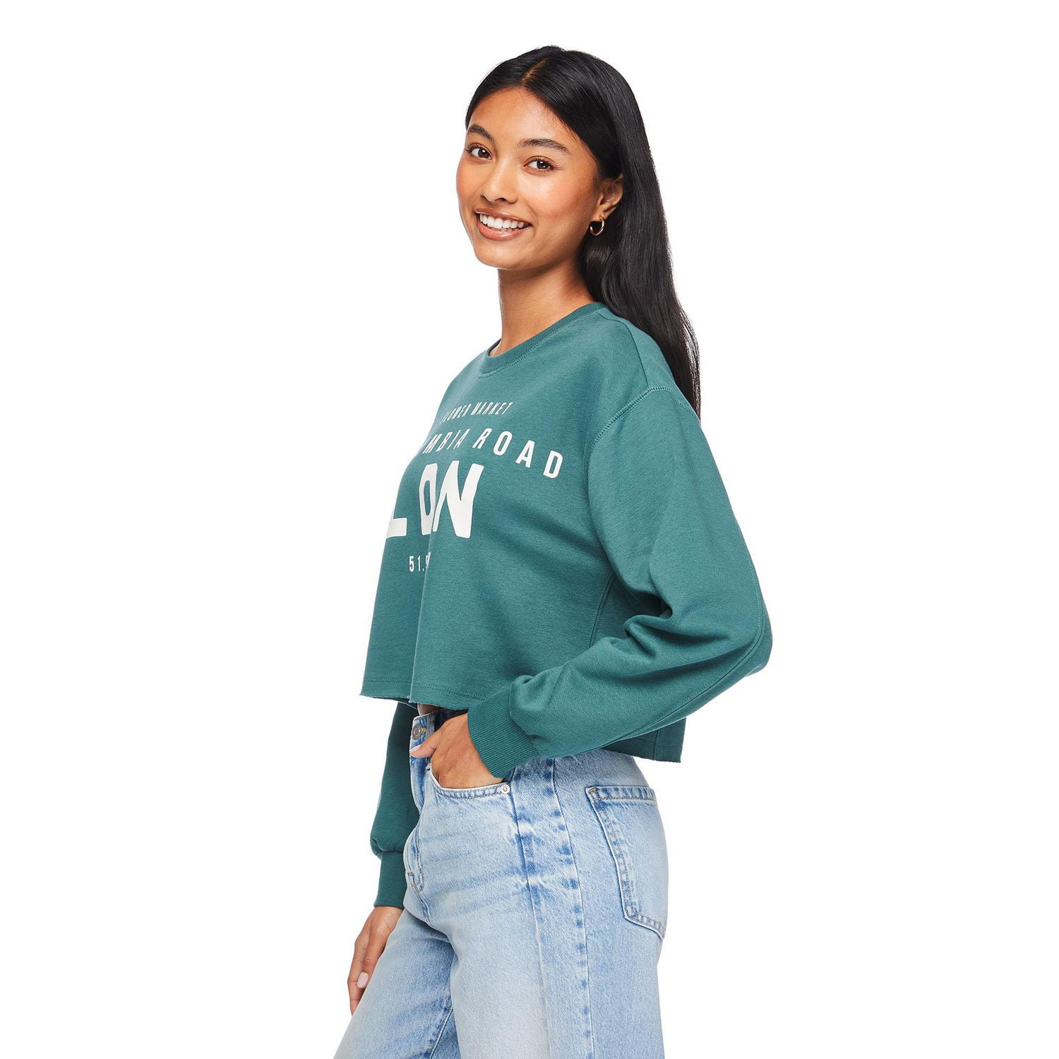 No Boundaries Women's Cropped Fleece Popover, Sizes XS-XXL