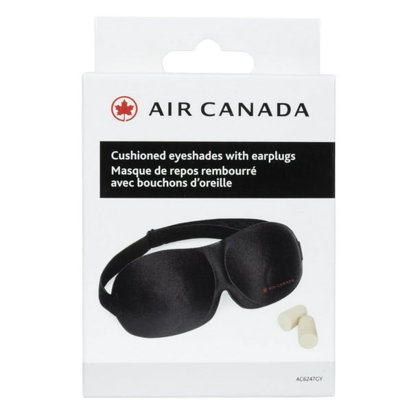 Masque de repos rembourré par L'Air Canada<br>avec bouchons d’oreille 3 pièces Bouchons