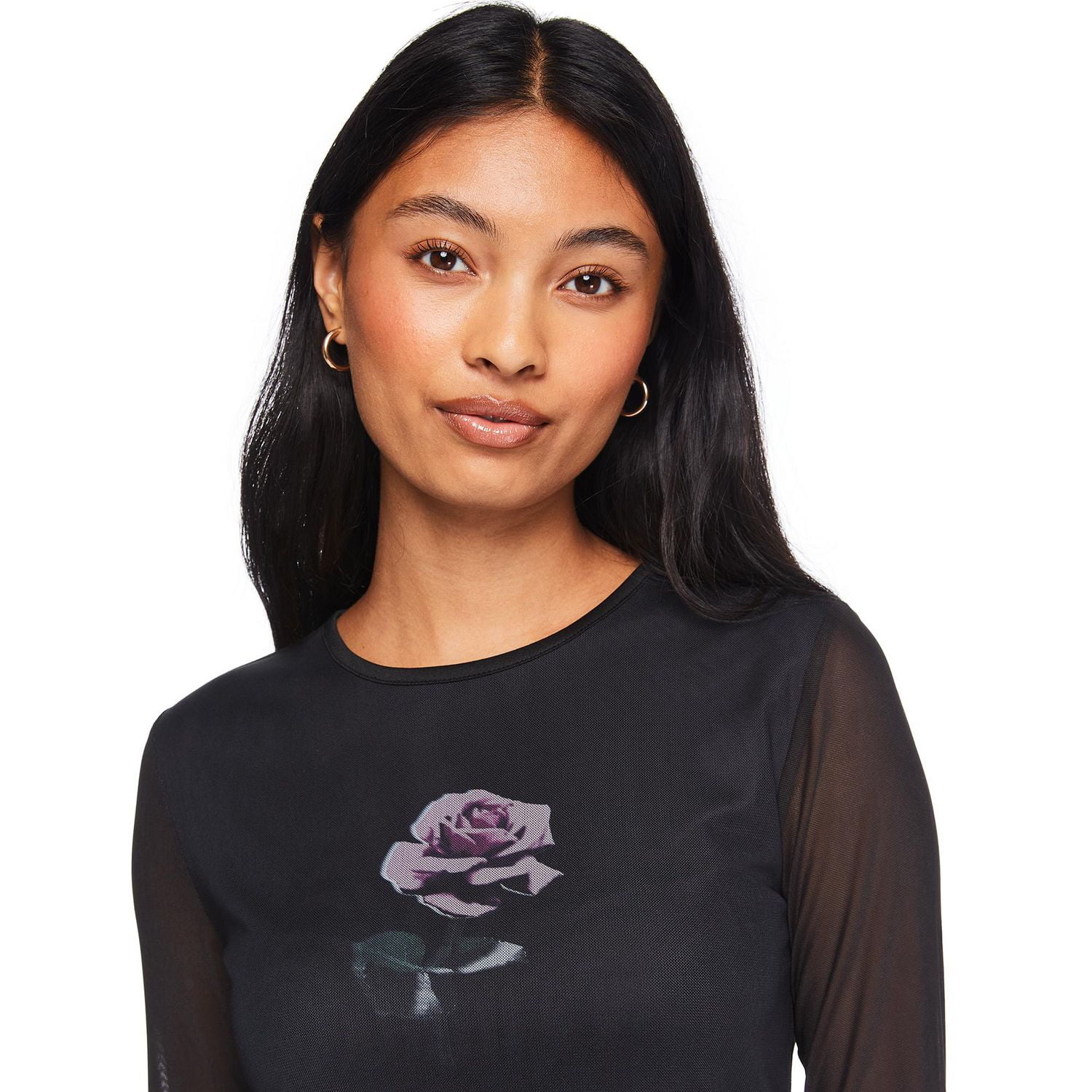 T-shirt en maille à manches longues No Boundaries pour femmes Tailles TP–TTG