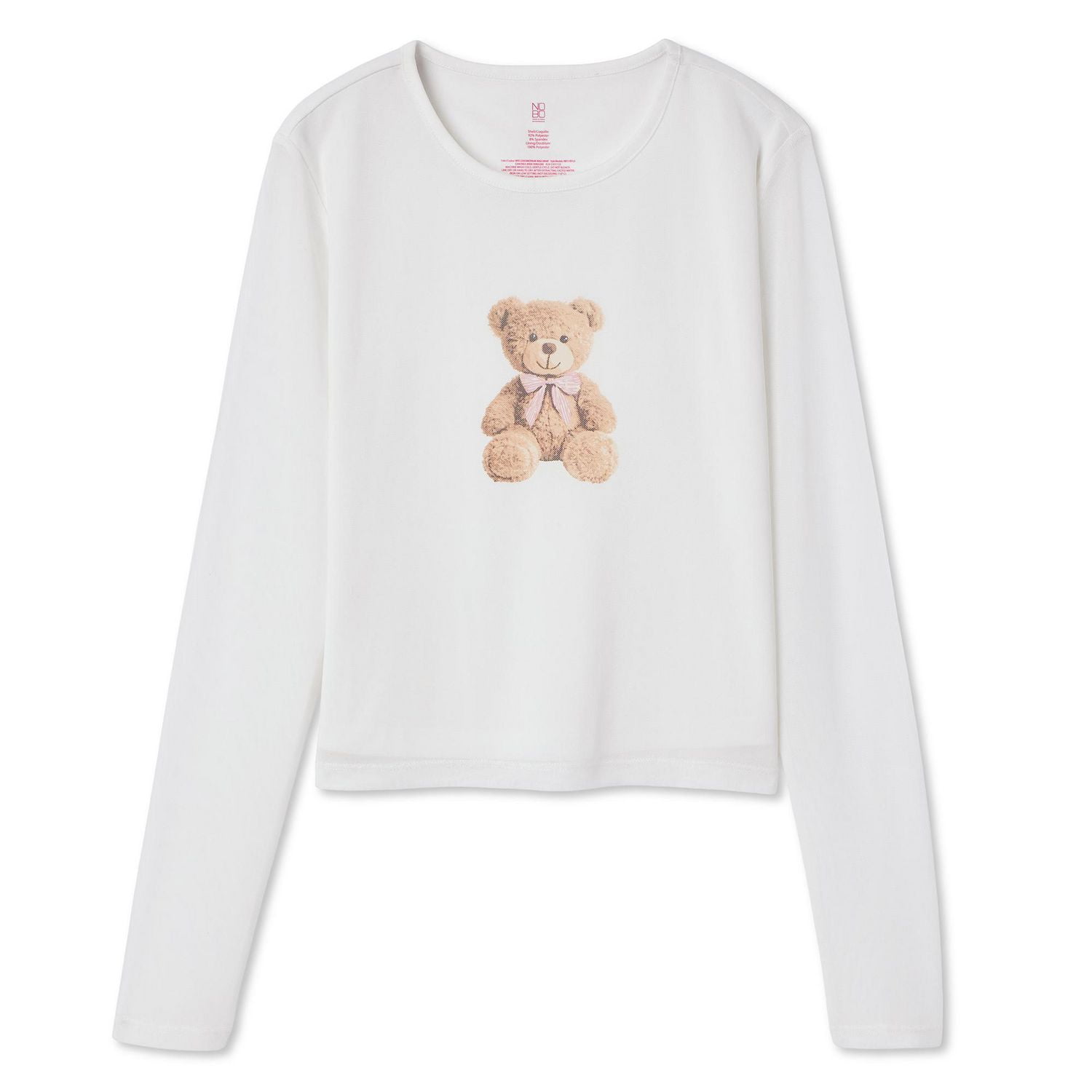 No Boundaries Women's Long Sleeve Mesh Tee, Sizes XS-XXL