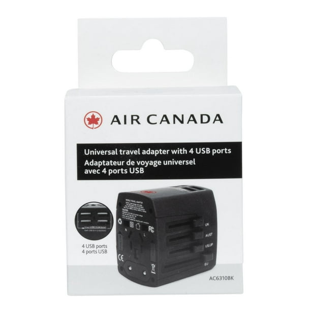Adaptateur de Voyage Universel Avec 4 Ports USB par L'Air Canada 4