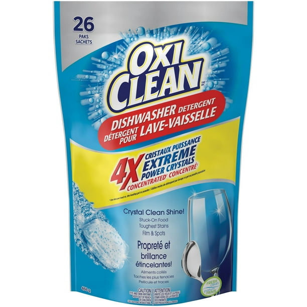 Détergent en sachets pour lave-vaisselle OxiClean(MC) Cristaux puissance extrême(MC) au parfum frais