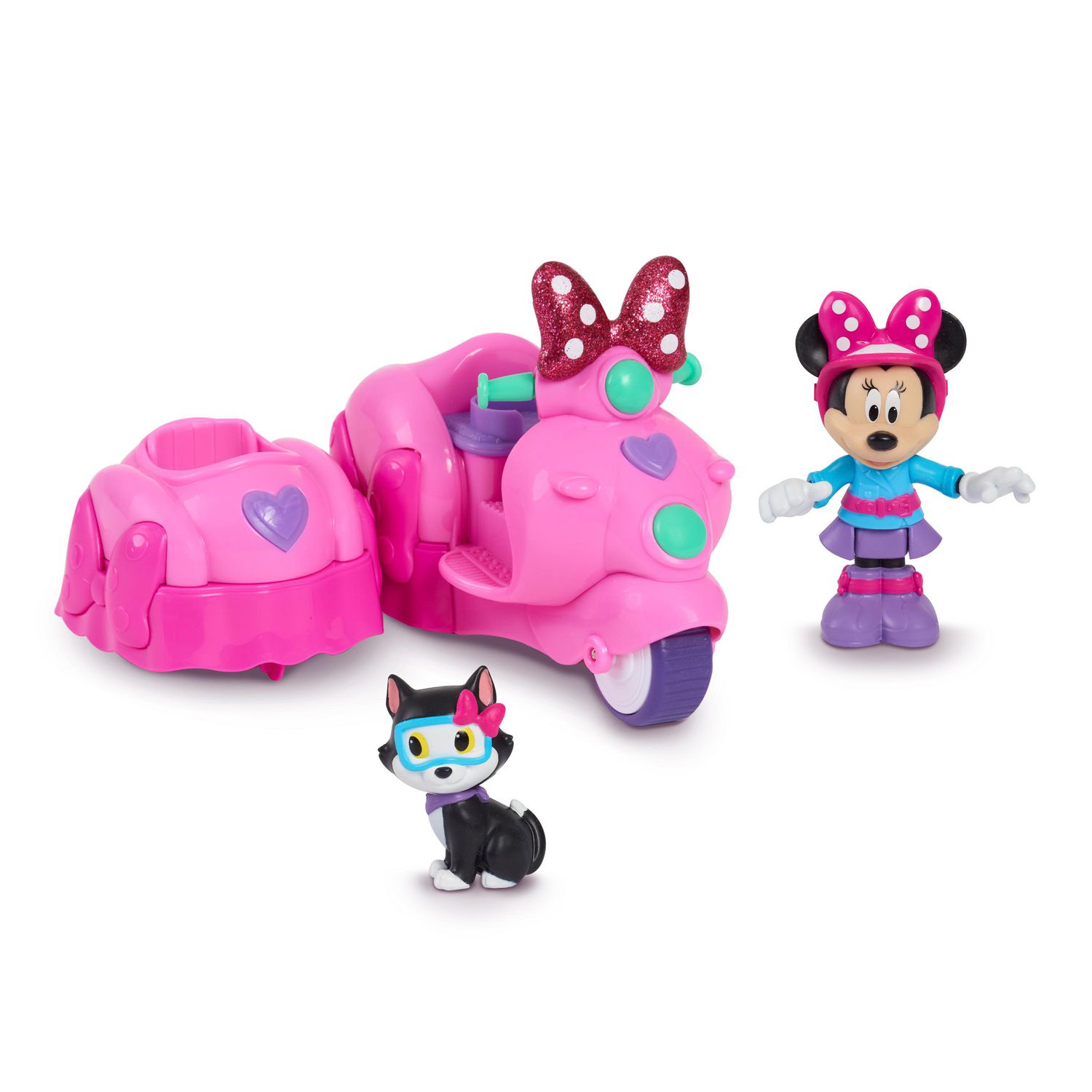 Disney Junior Minnie Mouse Vehicle & Figure Set, Scooter, Includes Minnie  Mouse and Figaro Figures 