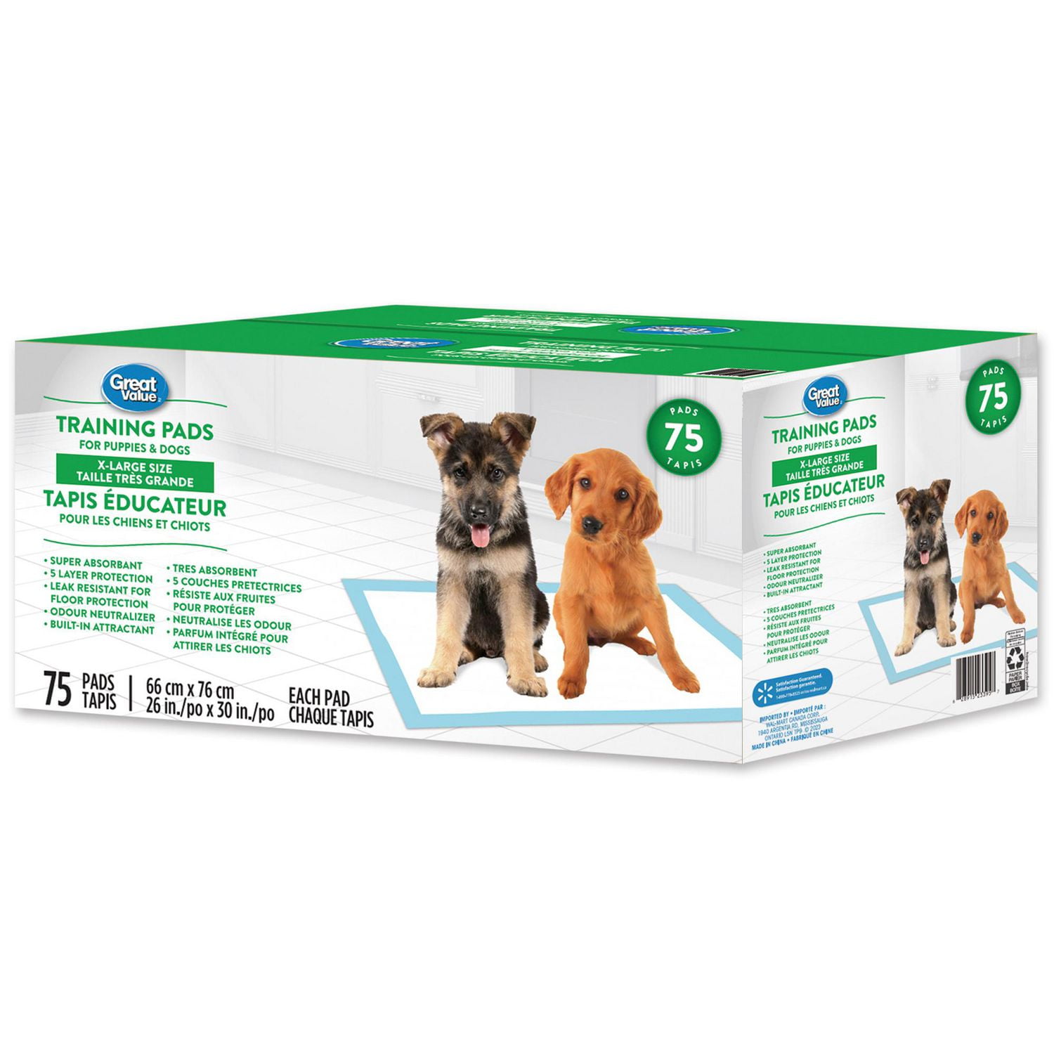 Xl puppy best sale pads walmart