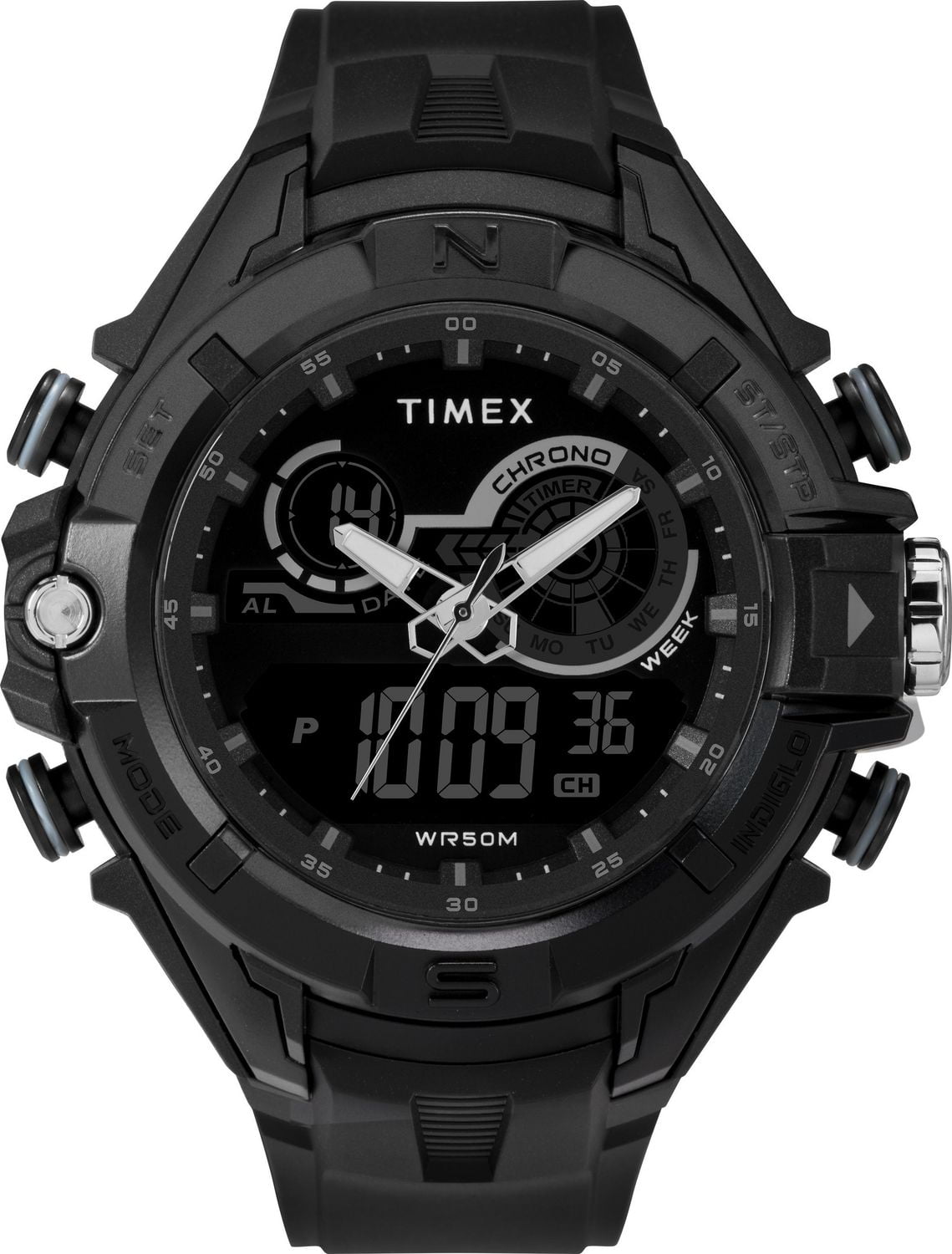 timex men's guard dgtl bold combo resin strap watch