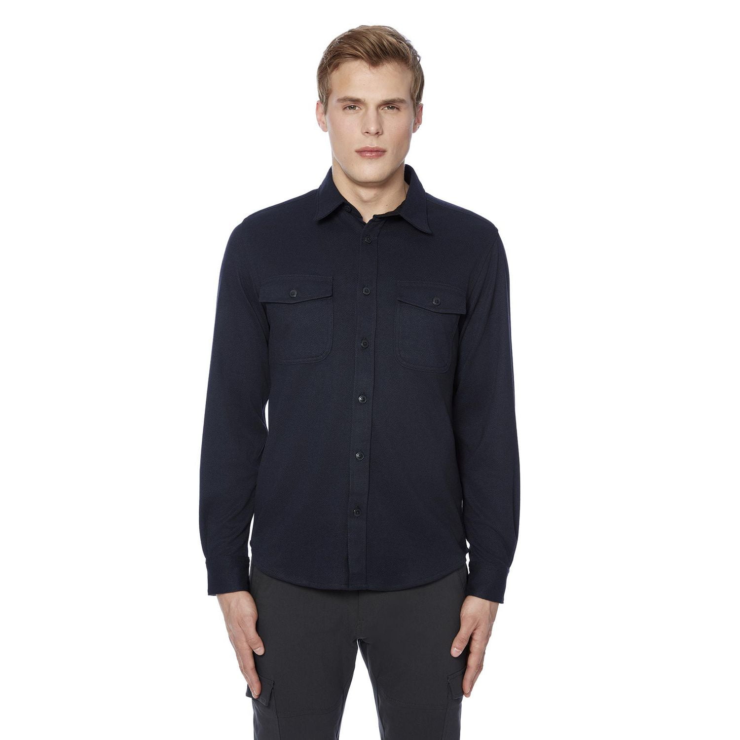 Chemise tissée à manches longues en flanelle pour hommes