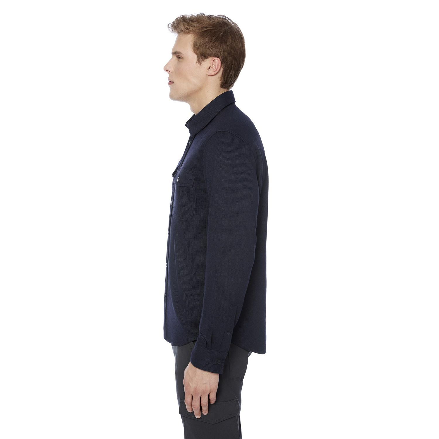 Chemise tissée à manches longues en flanelle pour hommes