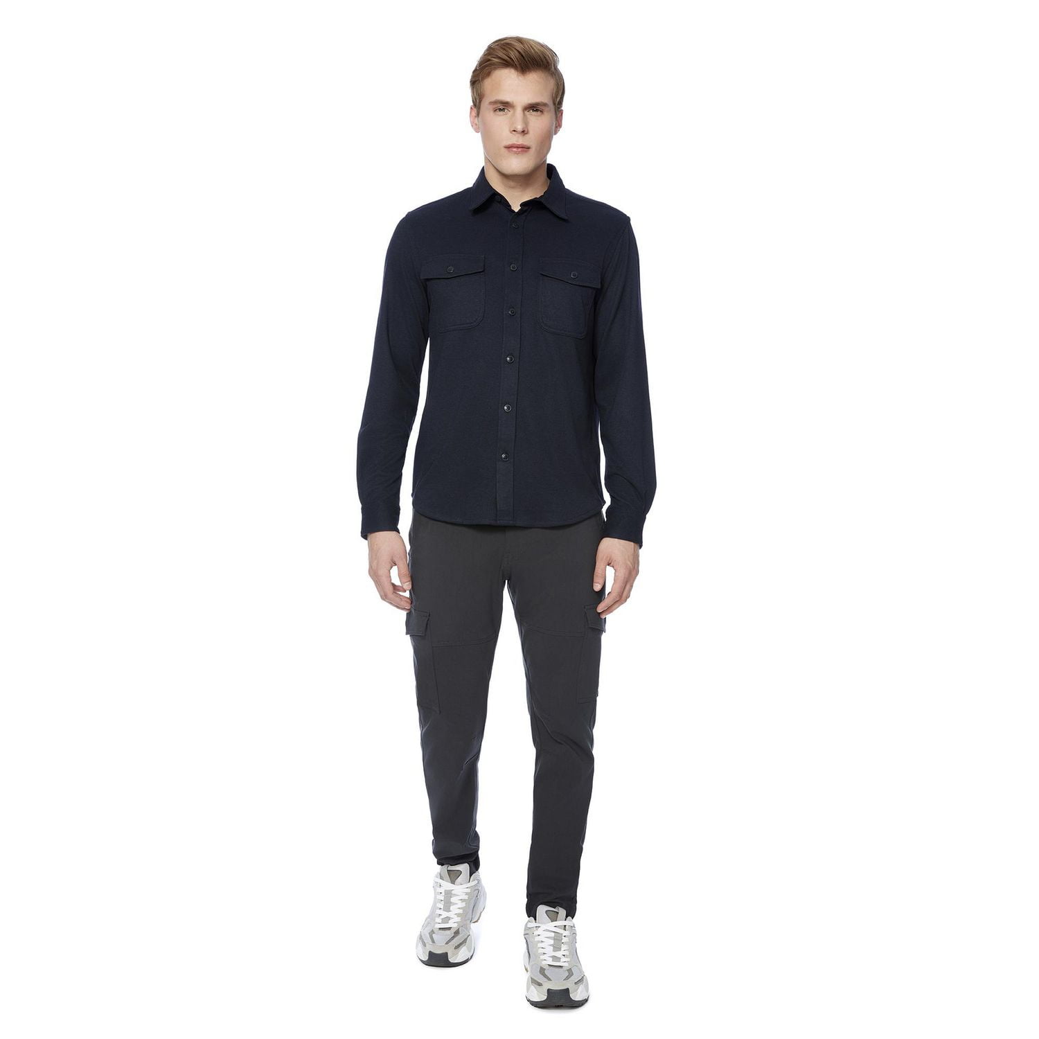 Chemise tissée à manches longues en flanelle pour hommes