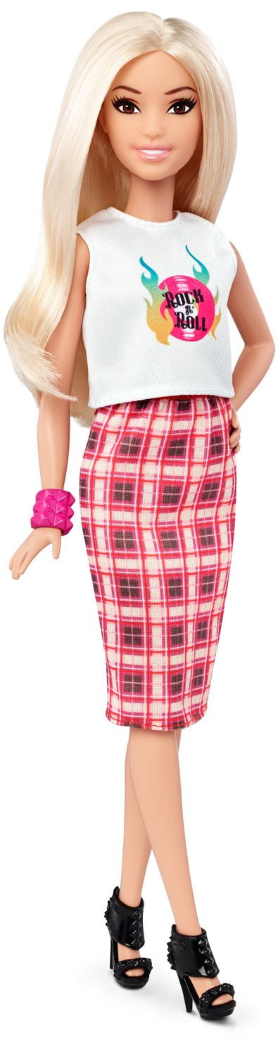 Barbie Fashionistas 31 Rock n Roll Plaid Petite Doll Walmart