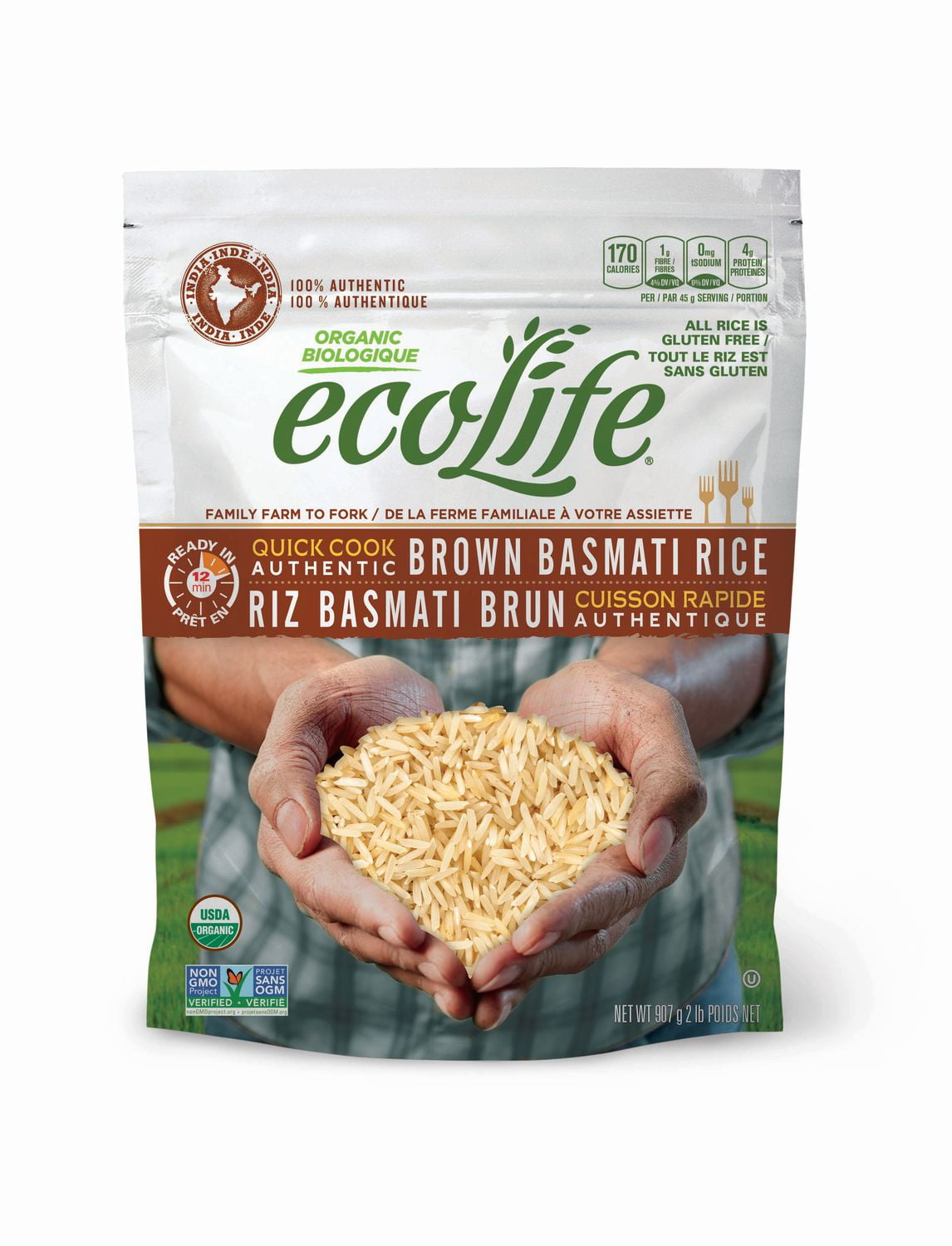 ecoLife Organic Quick Cook Authentic Brown Basmati Rice Walmart Canada
