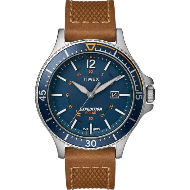 Timex® Expedition Ranger Solar 43mm Leather Strap Watch - Walmart.ca