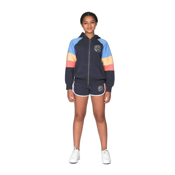 Pull Capuche Justice Fille Taille 14 Rayures Blanc Peace Sign - Occasion