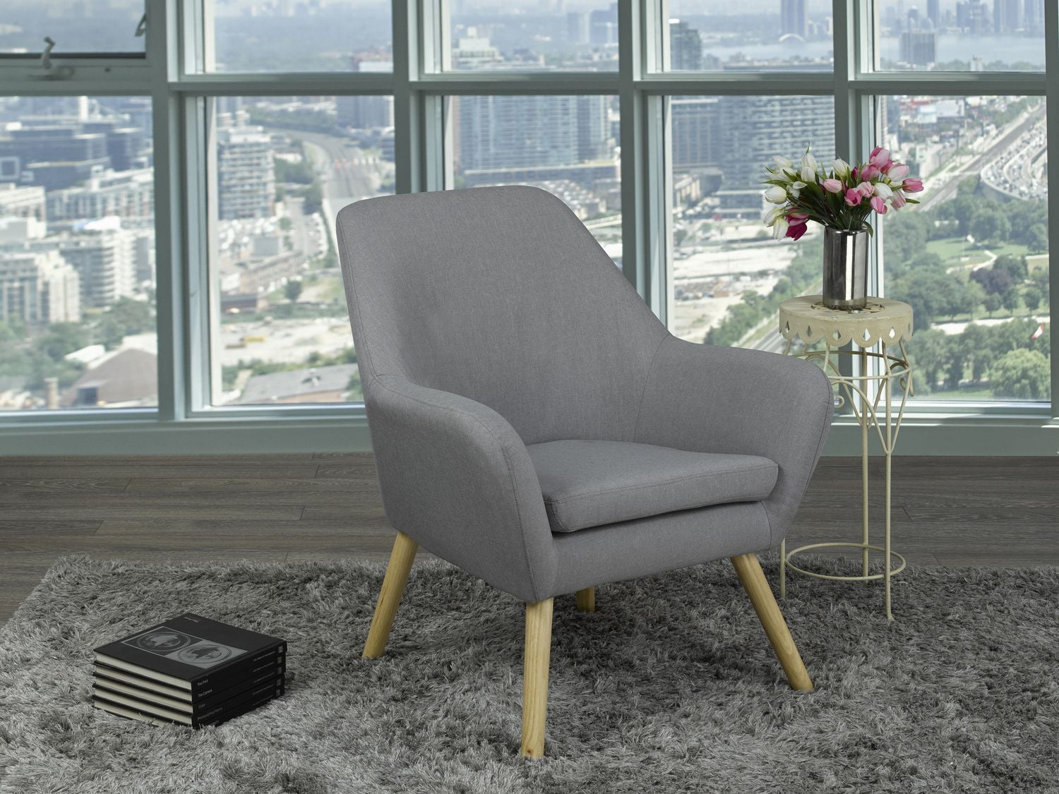 Brassex Jordan Accent Chair, Light Grey Walmart Canada