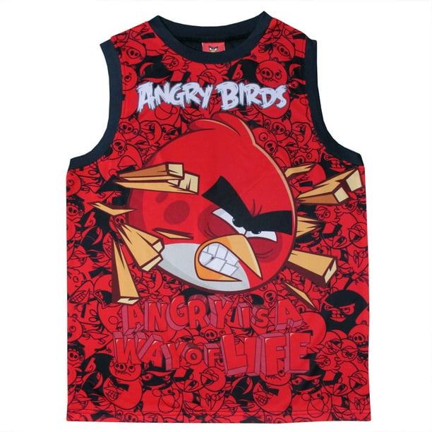 Débardeur Angry Birds sans manches à encolure ras du cou pour garçons