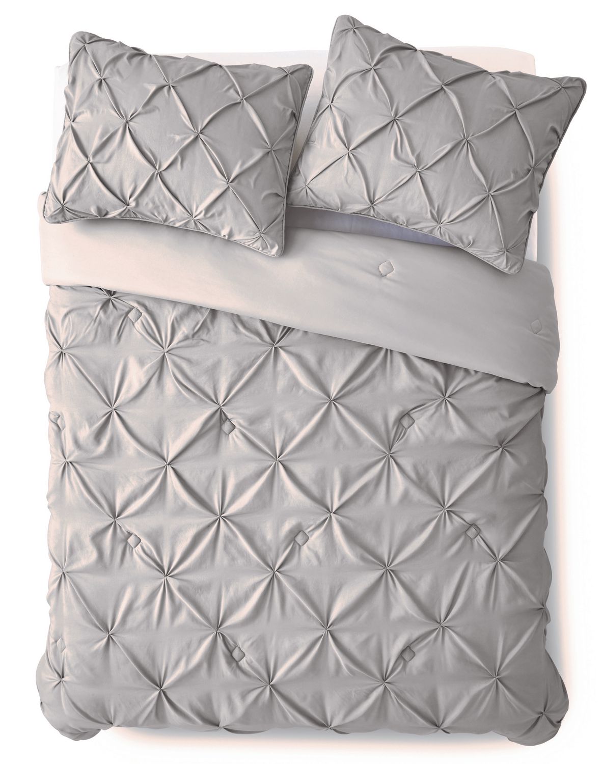 Mainstays 3 Piece Grey Kiss Pleat Comforter Set | Walmart Canada