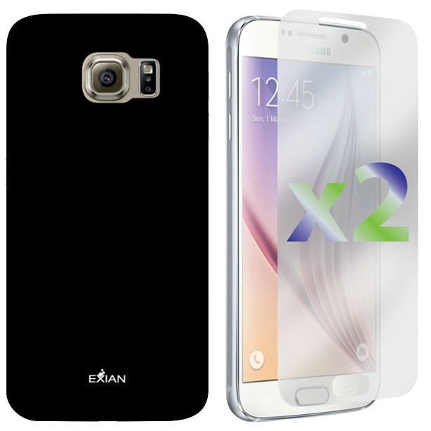 Étui d'Exian pour Samsung Galaxy S6 - noir uni