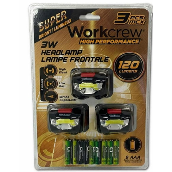 3Pk 3W Headlamp, 3W Headlamp- 3PK