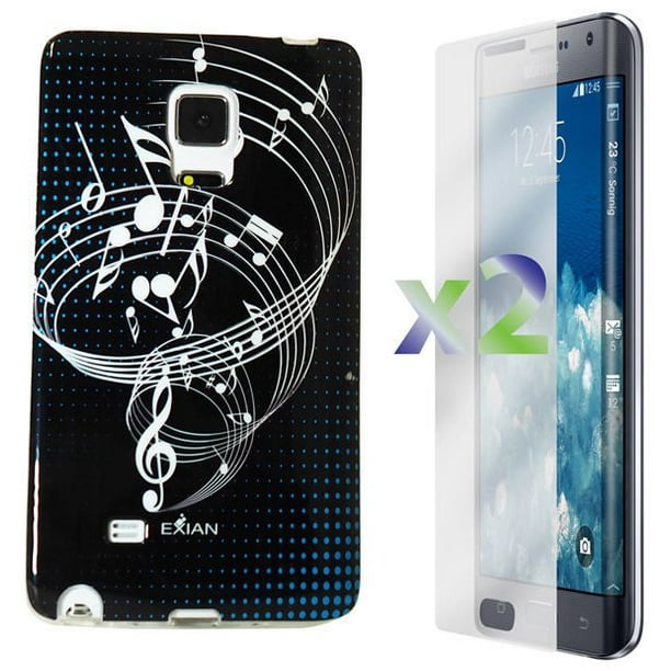 Étui d'Exian pour Samsung Galaxy Note Edge - notes musicales, noir