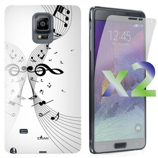Étui d'Exian pour Samsung Galaxy Note 4 - notes musicales blanc