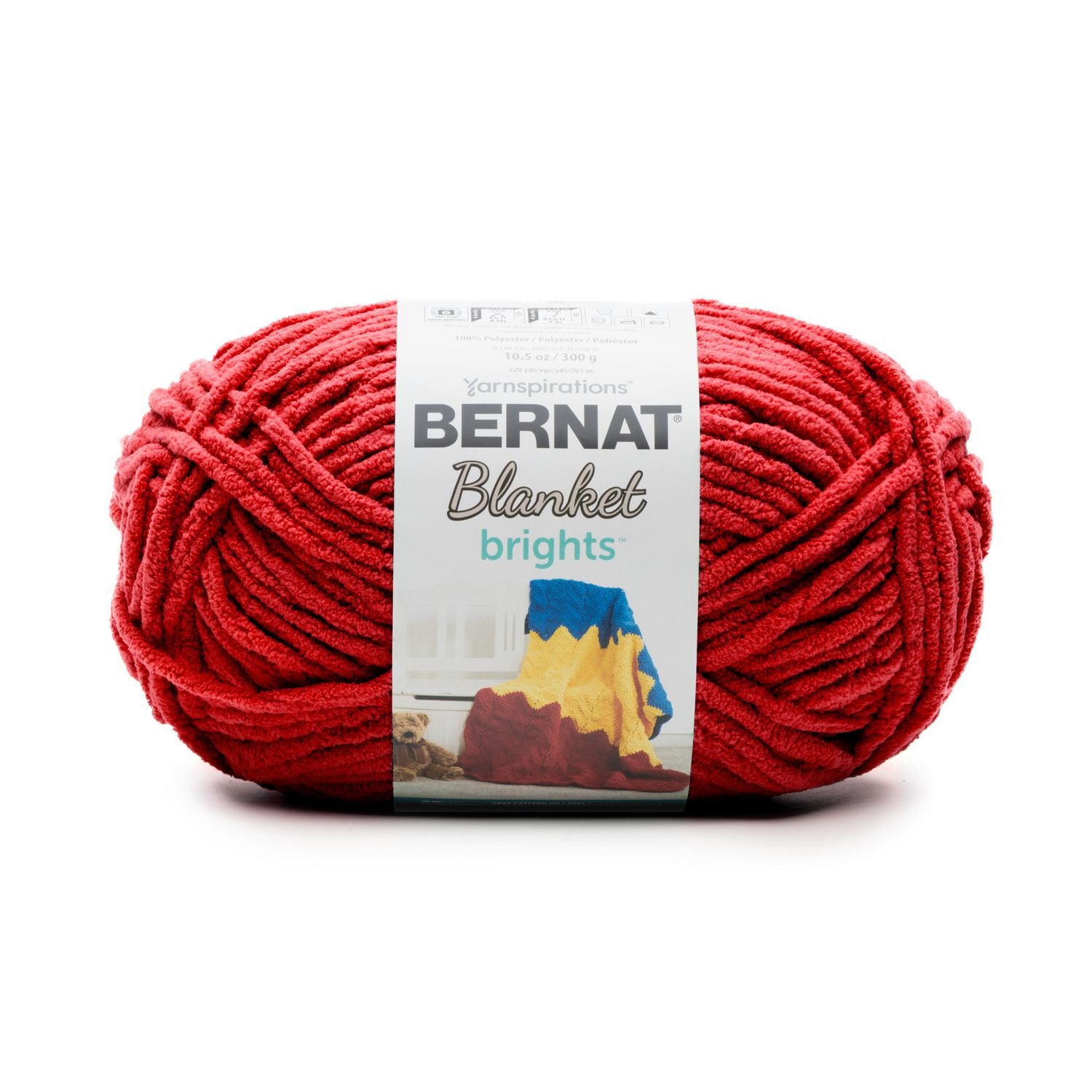 Bernat Blanket Brights Yarn, (300g/10.5oz), Race Car Red Walmart Canada