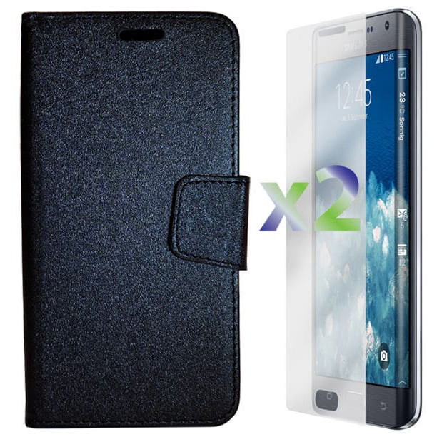Étui portefeuille d'Exian pour Samsung Galaxy Note Edge - noir