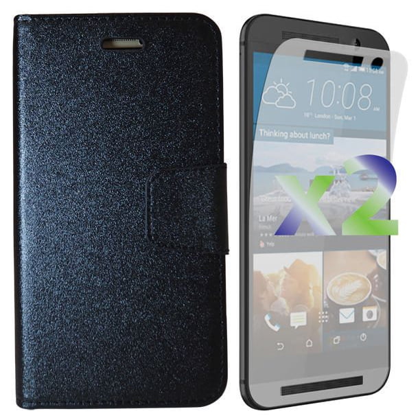 Étui portefeuille d'Exian pour HTC One M9 - noir