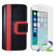 Étui portefeuille d'Exian pour iPhone 6 - rayures noires et rouges – image 1 sur 3