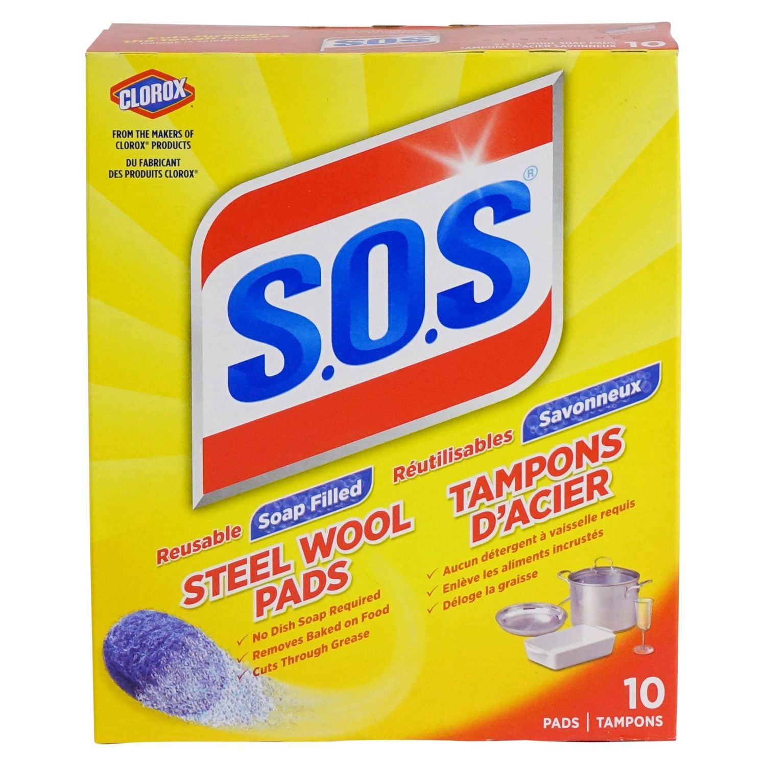 S O S Steel Wool Soap Pads 10 Count Walmart Canada