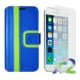 Étui portefeuille d'Exian pour iPhone 6 Plus - rayures bleues et vertes – image 1 sur 3