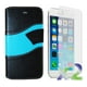 Étui portefeuille d'Exian pour iPhone 6 Plus - vagues noires et bleues – image 1 sur 3