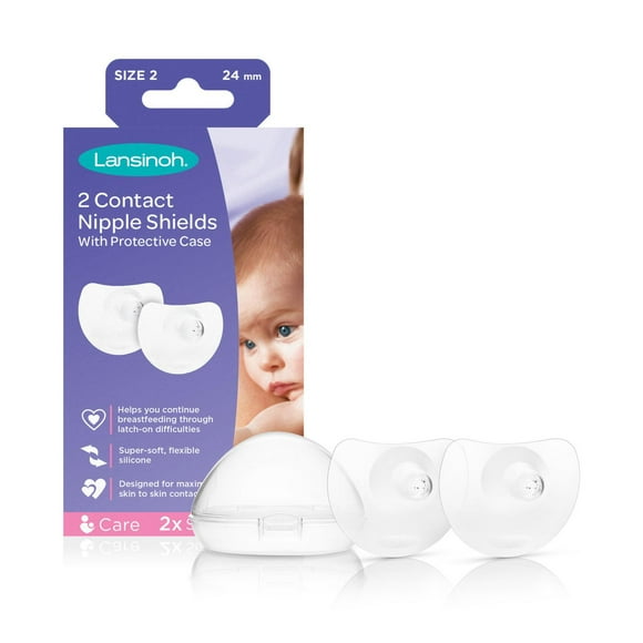 Lansinoh Protecteurs de mamelon de contact pour l’allaitement 2 protège-mamelons (24mm)