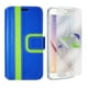 Étui portefeuille d'Exian pour Samsung Galaxy S6 - rayures bleues et vertes – image 1 sur 3