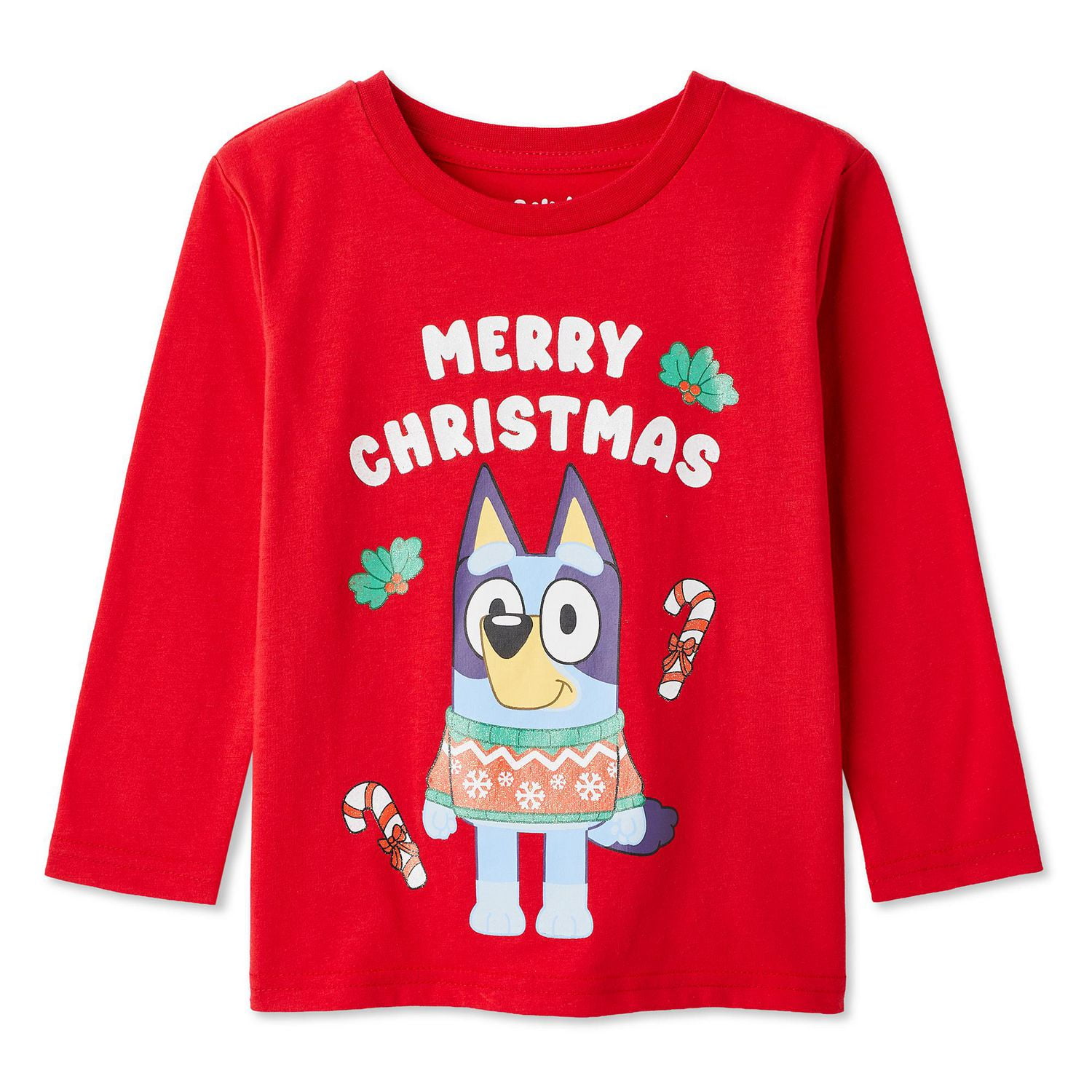 T-shirt des fêtes à manches longues Bluey pour petites filles