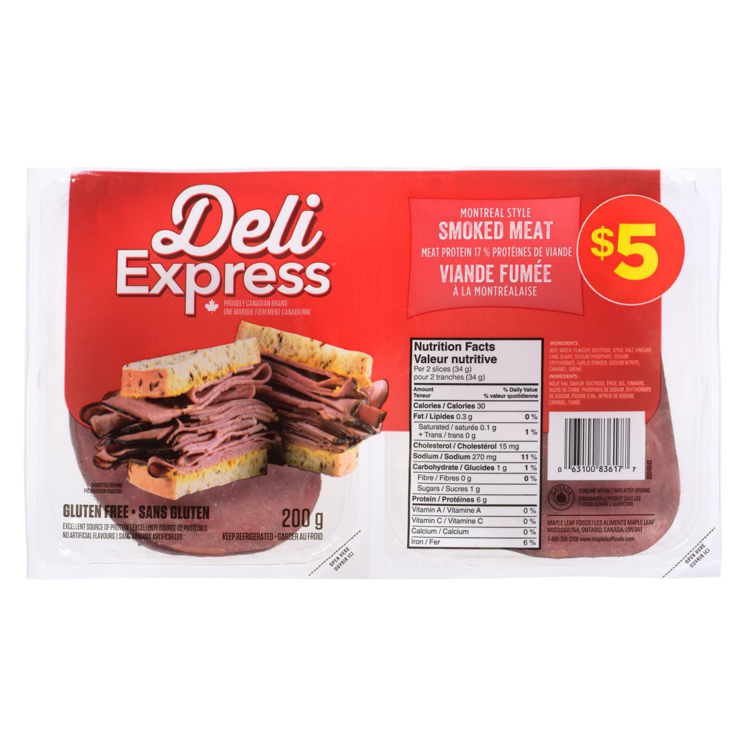 Deli Express Montreal Style Smoked Meat Walmart Canada