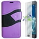 Étui portefeuille d'Exian pour Samsung Galaxy Note Edge - vagues violettes et noires – image 1 sur 3