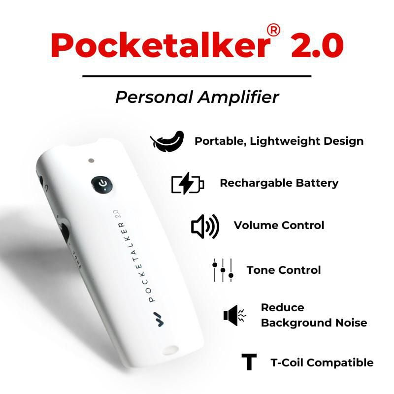 Williams Sound Pocketalker 2.0 Personal Amplifier with Over-the 