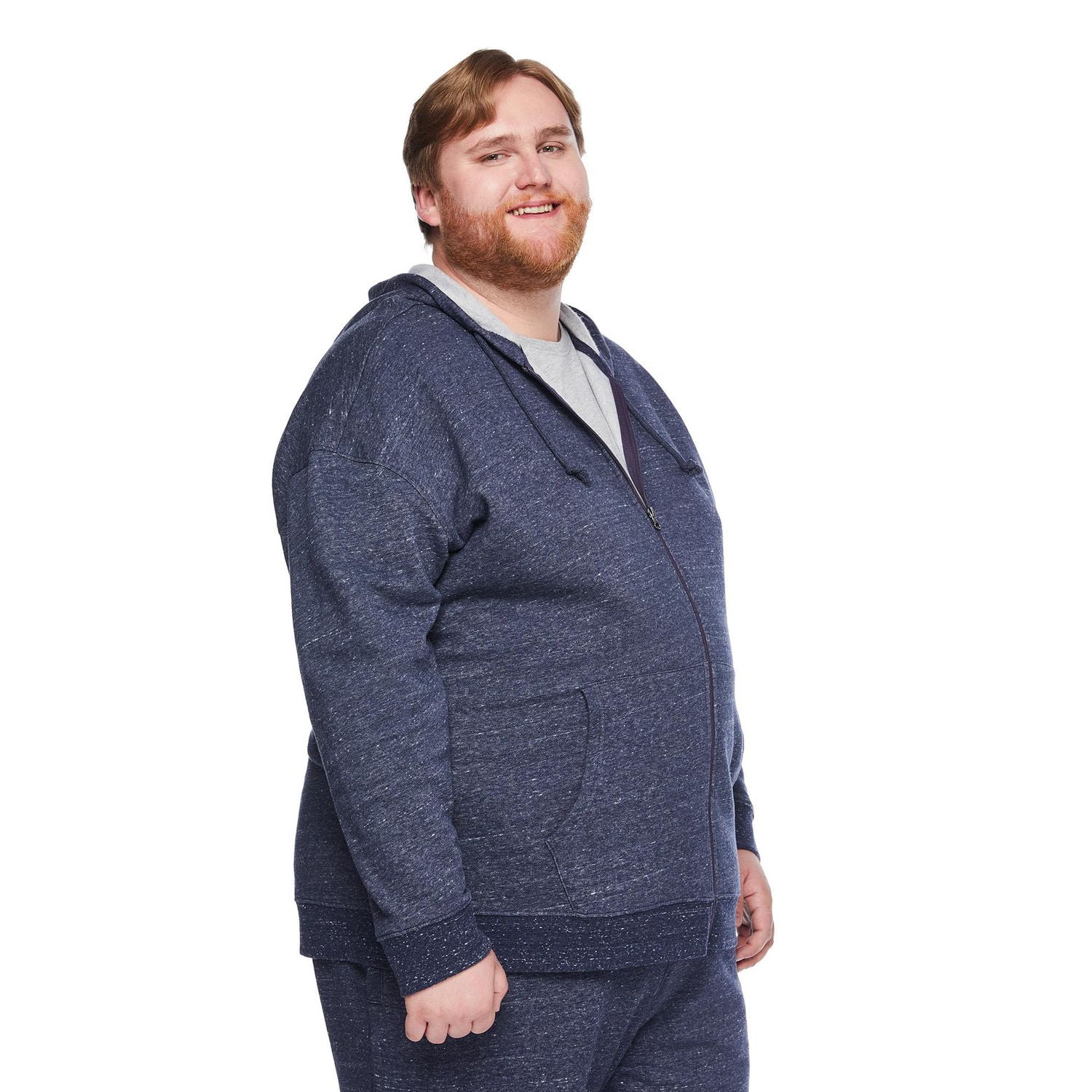 Haut à capuchon zippé sur la longueur George Plus pour hommes