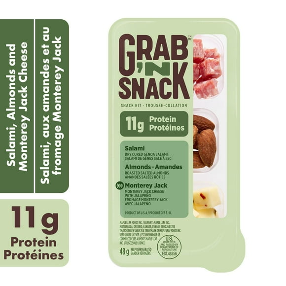 Trousse-collation au salami aux amandes et au fromage Monterey Jack Grab 'N Snack 48g