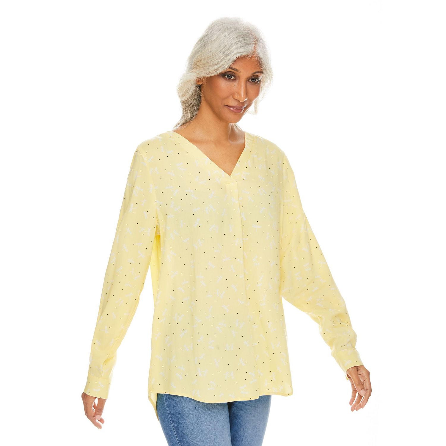 Penmans Women's Printed Roll Tab Blouse