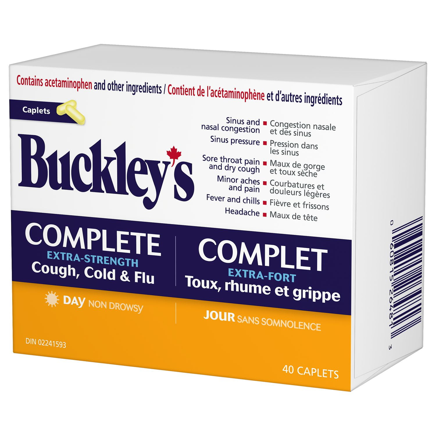 Buckley’s Complete Extra Strength Cough, Cold & Flu – Daytime – 40 Caplets