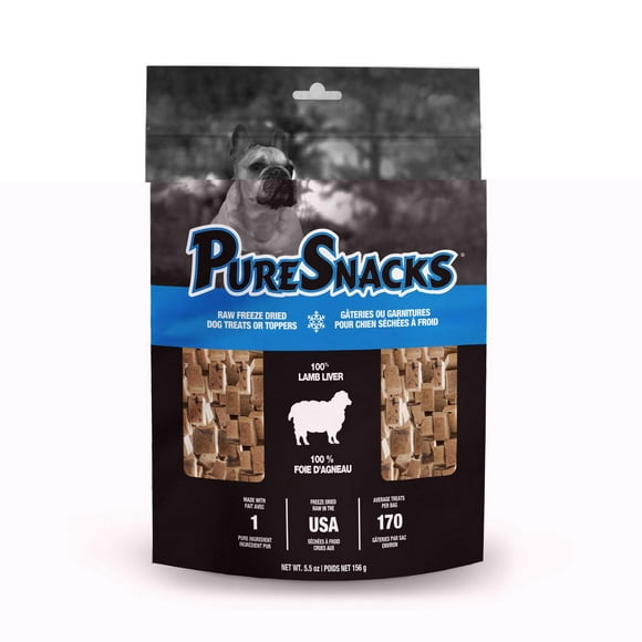 PureSnacks Freeze Dried Lamb Liver Dog Treats, 156g