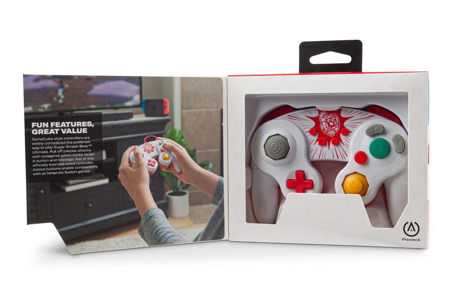 PowerA Wired Controller for Nintendo Switch – GameCube style Mario