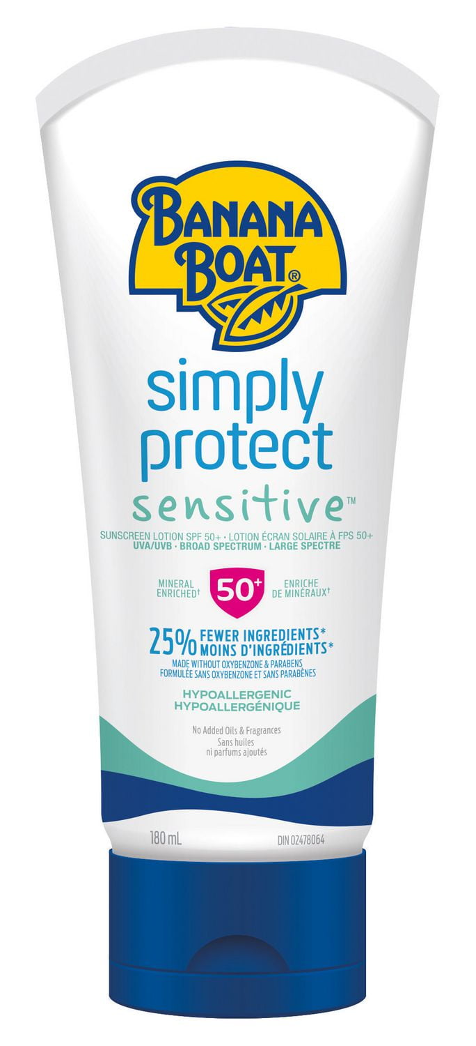 Banana Boat Simply Protect Sensitive Sunscreen Lotion Spf 50 180ml