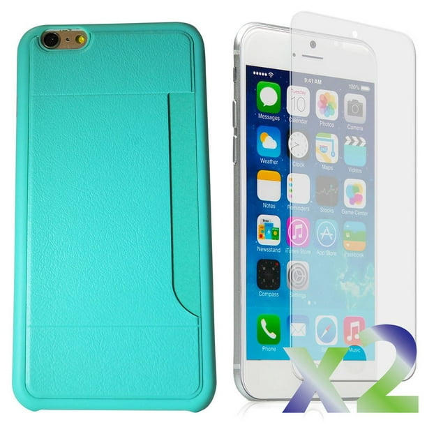 Étui Exian avec fente pour cartes pour iPhone 6 Plus/6s Plus en vert