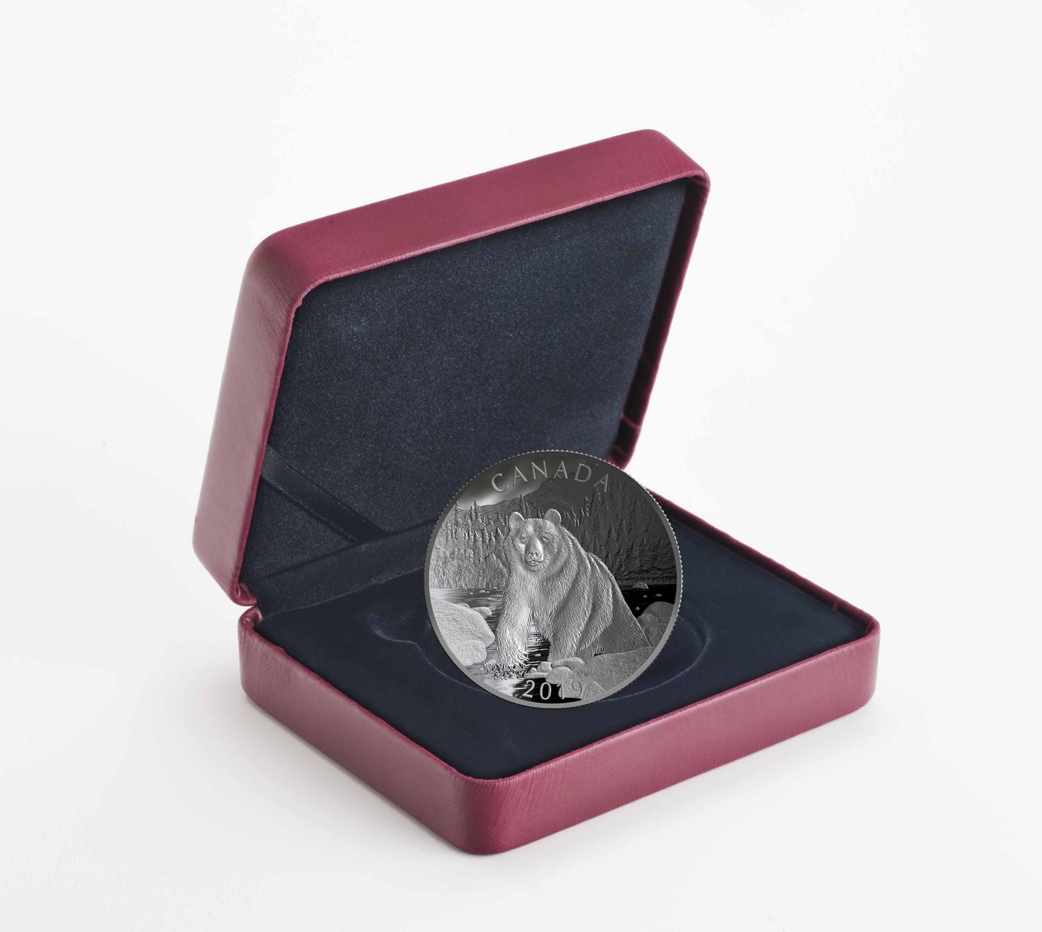 10 oz. Pièce double concave en argent fin - Ours brun: série de Nature's Grandeur