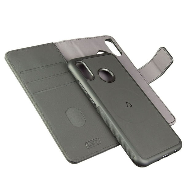 Etui portefeuille pour commutateur LBT Huawei P20 Lite avec support à évent magnétique, Noir