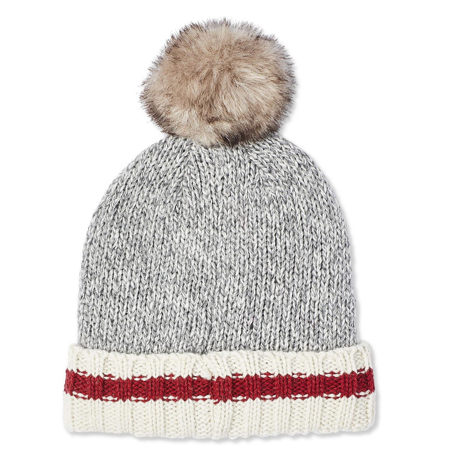 Tuque en jacquard avec revers Canadiana pour filles