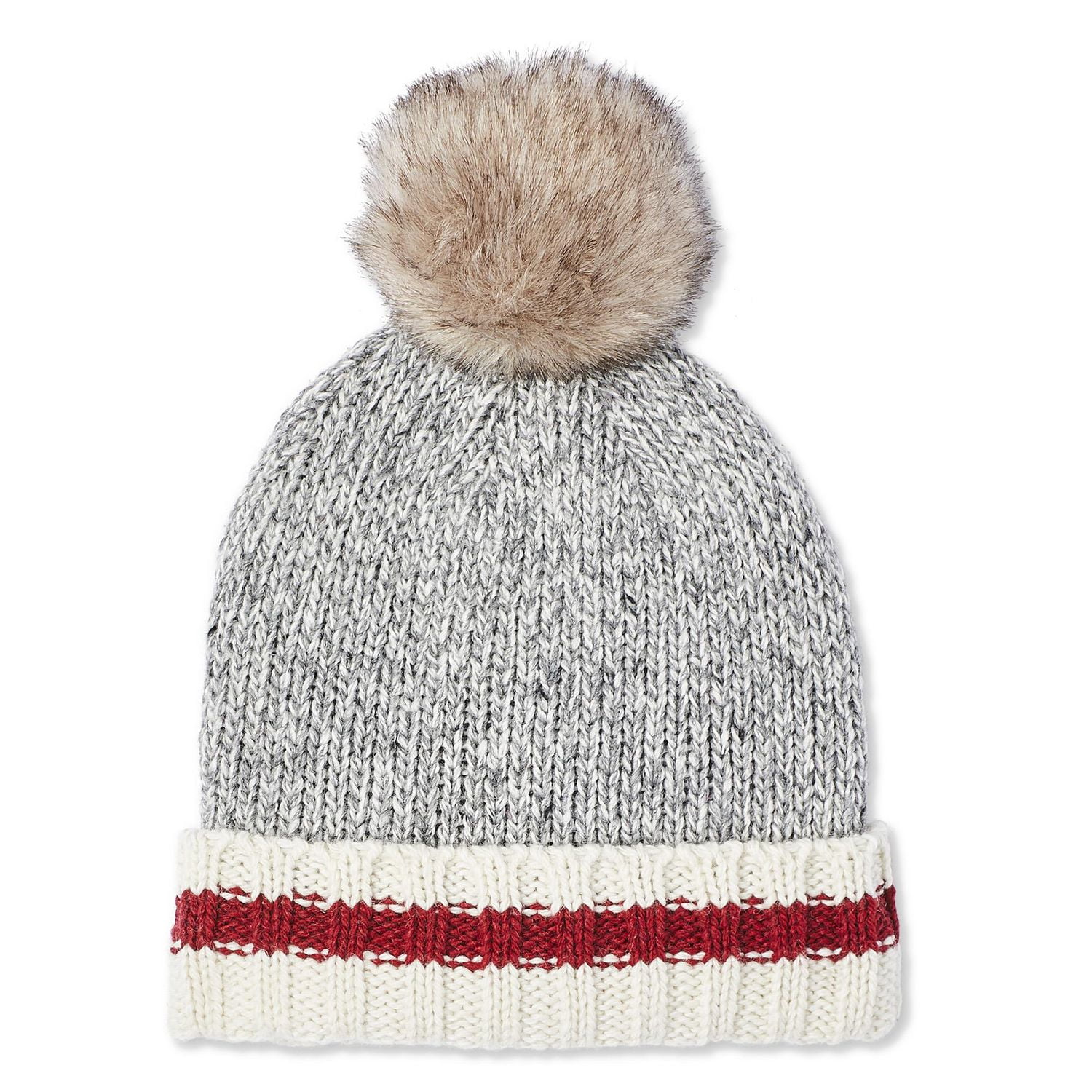 Tuque en jacquard avec revers Canadiana pour filles