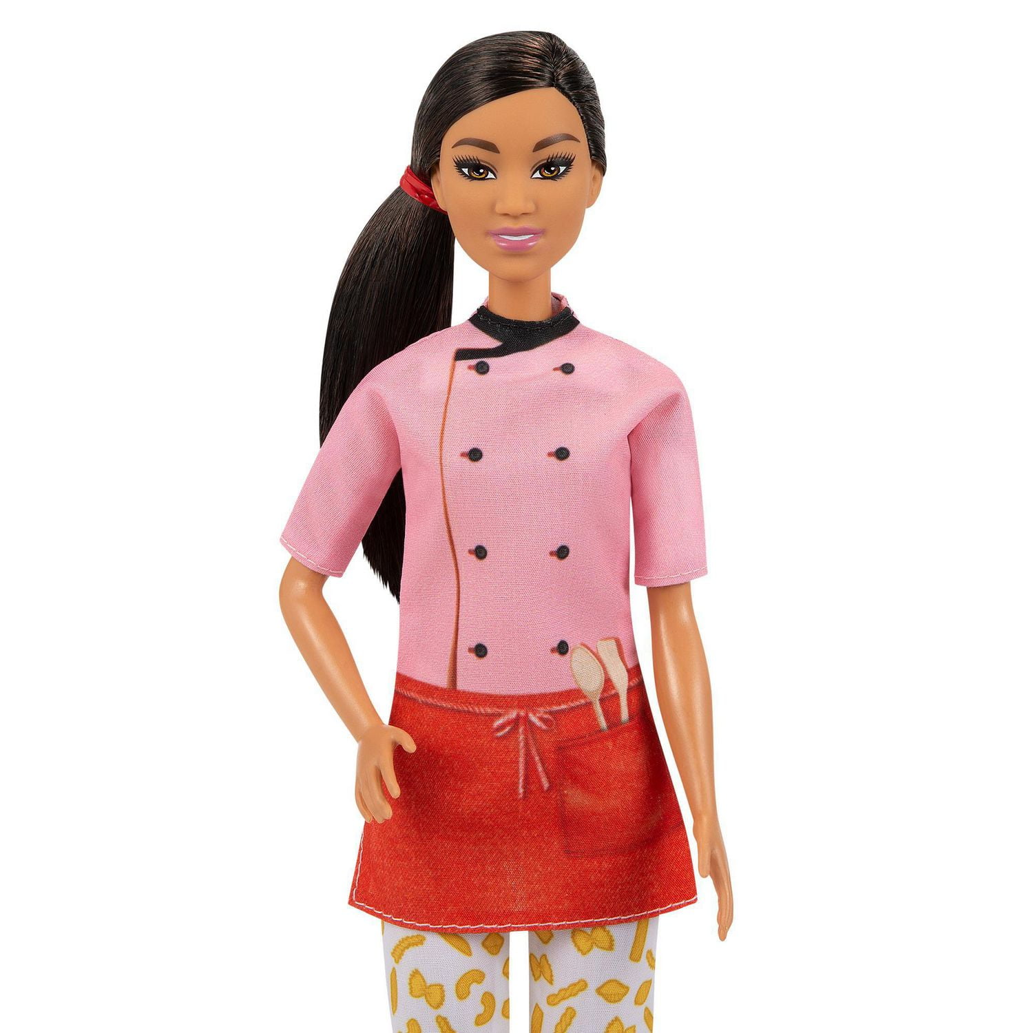 Barbie Pasta Chef Brunette Doll with Colorful Chef Top, Macaroni